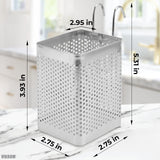 Stainless Steel Utensil Holder for Kitchen Counter   Perforated