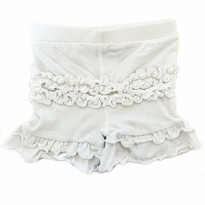 AnnLoren Baby Girls White Ruffle Butt Shorts 6/12 mo-2/3T