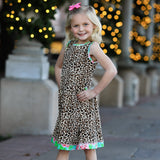 AnnLoren Little & Big Girls Spring Leopard Rose Floral Sleeveless