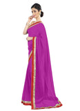 Generic Women's Chiffon Saree (Pink, 5-6 Mtrs)