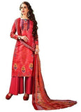 Generic Women's Cotton Salwar Material (Light Red,