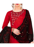 Generic Women's Glaze Cotton Salwar Material (Red,