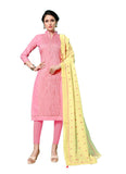 Generic Women's Jam Cotton Salwar Material (Pink,