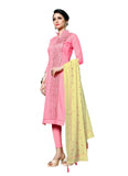 Generic Women's Jam Cotton Salwar Material (Pink,