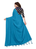 Generic Women's Zoya Silk Saree (Sky, 5-6 Mtrs)