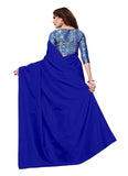 Generic Women's Zoya Silk Saree (Royal Blue, 5-6