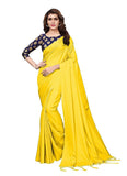 Generic Women's Zoya Silk Saree (Yellow, 5-6 Mtrs)