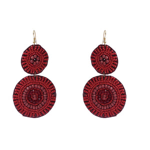 Generic Women's Brass Earrings (Red, free Size)