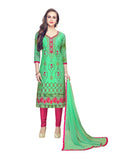 Generic Women's Cotton Salwar Material (Green,