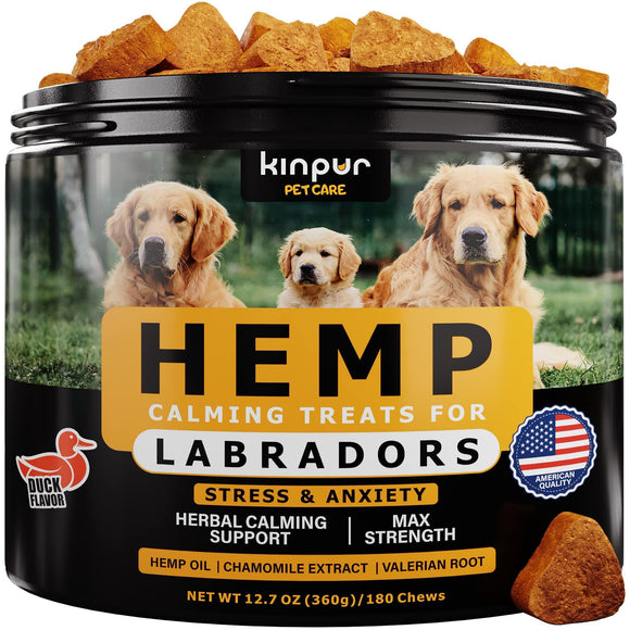 Calming Chews for Labrador Dogs with Valerian Root and Hemp Oil   Aid