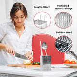 Stainless Steel Utensil Holder for Kitchen Counter   Perforated