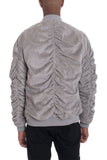 Grey Smoke Faux Suede Tagged Bomber