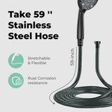 High Pressure 6 Settings Shower Head with Handheld   5'' Powerful