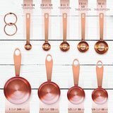 Measuring Cups and Spoons Set of 9 Stainless Steel Dry and Liquid