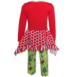 AnnLoren Girls Christmas Reindeer Tunic and Holiday Legging Set