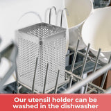 Stainless Steel Utensil Holder for Kitchen Counter   Perforated