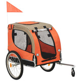 Dog Bike Trailer Orange and Brown