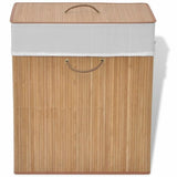 Bamboo Laundry Bin Round Natural