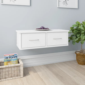 Wall-mounted Drawer Shelf White 23.6"x10.2"x7.2" Chipboard