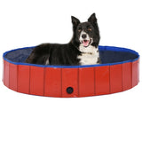 Foldable Dog Swimming Pool Red 31.5"x7.9" PVC