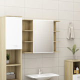 Bathroom Mirror Cabinet White 31.5"x8.1"x25.2" Chipboard