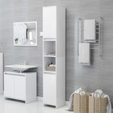 Bathroom Cabinet White 11.8"x11.8"x72.2" Chipboard