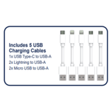 Emerson 5-Port USB Charging Station with LED Charging Indicator Light