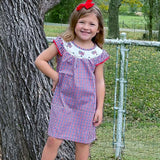 Girls 4th of July Patriotic Flags Stripes with Stars Swing Dress