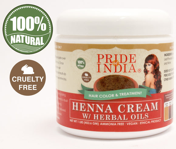 Herbal Henna Hair Color Cream - 100% Natural, 1 Pound (16oz - 454gm)