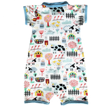 Baby/Toddler Boys short sleeve Fun Farm Animal Romper