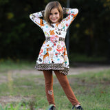 AnnLoren Big Little Girls Boutique Fall Forest Fox and Friends Dress &