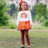 AnnLoren Big Little Girls Autumn Turkey Tunic & Leggings Holiday