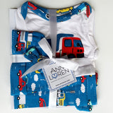 AnnLoren Baby Boys Layette Cars Trucks Long Sleeve Onesie Pants Cap