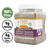 Indian Whole Brown Crimson Lentils - Protein & Fiber Rich Masoor Whole