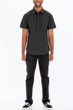 TWO POCKET BUTTON DOWN SHIRT (BLACK)