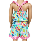 AnnLoren Girls Boutique Nautical Mermaid Jumpsuit  Spring Summer