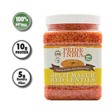 Indian Split Masur Red Lentils - Protein & Fiber Rich Masoor Dal Jar