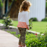 PREPACK AnnLoren Girls Autumn Orange Pumpkin Leopard Tunic