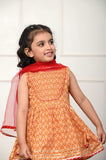 Girls cotton kurta skirt set (3pcs Set)