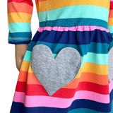 AnnLoren Baby Big Girls Boutique Fall Rainbow Hearts Cotton Winter