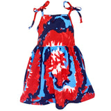 AnnLoren Big Little Girls 4th of July Tie Dye Summer Swing Dress