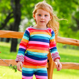 AnnLoren Baby Big Girls Boutique Long Sleeve Rainbow Ruffle Layering