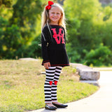 AnnLoren Girls LOVE Heart Tunic & Leggings Valentine's Day Outfit