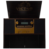 Victor Boyleston 7-in-1 3-Speed Turntable Music Center w Album Storage