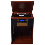 Victor Boyleston 7-in-1 3-Speed Turntable Music Center w Album Storage