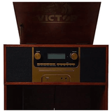 Victor Boyleston 7-in-1 3-Speed Turntable Music Center w Album Storage