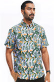 Hawaiian Print Button Down Shirt