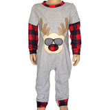 Baby Boys Unisex Holiday Christmas Reindeer Plaid Cotton Romper