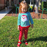 AL Limited Girls Christmas Holiday Santa Tunic Polka dot Pants Party