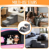 Dog Stairs for High Beds or Couch  Foldable Dog Steps W Storage  Pet